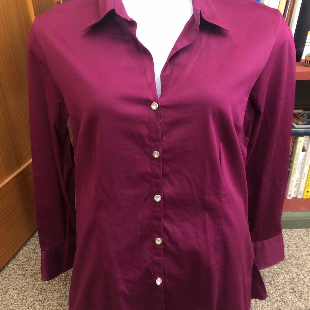 Chicos Magenta Tunic Blouse Size 2 (Medium)